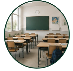 Gobelets coniques en établissement scolaire