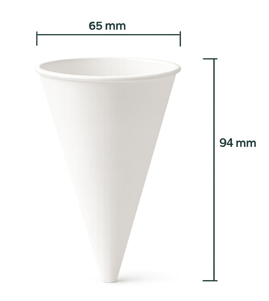 Dimensions du gobelet conique